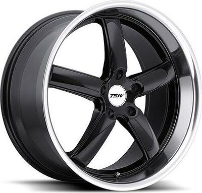 TSW Stowe 8x17 5x112 ET 45 Dia 72 Gloss Black Mirror Lip