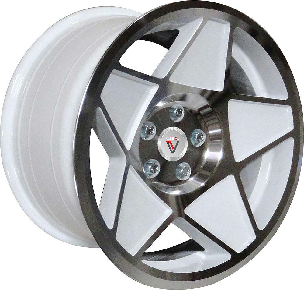 Vissol F-005 9.5x18 5x100 ET 35 Dia 57.1 white-cut