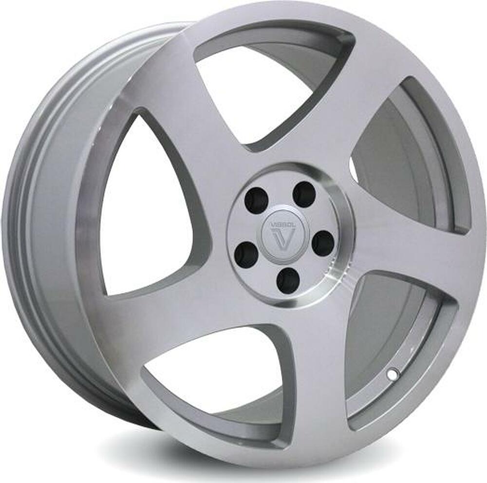 Vissol F-006 8.5x18 5x100 ET 45 Dia 57.1 silver-polished