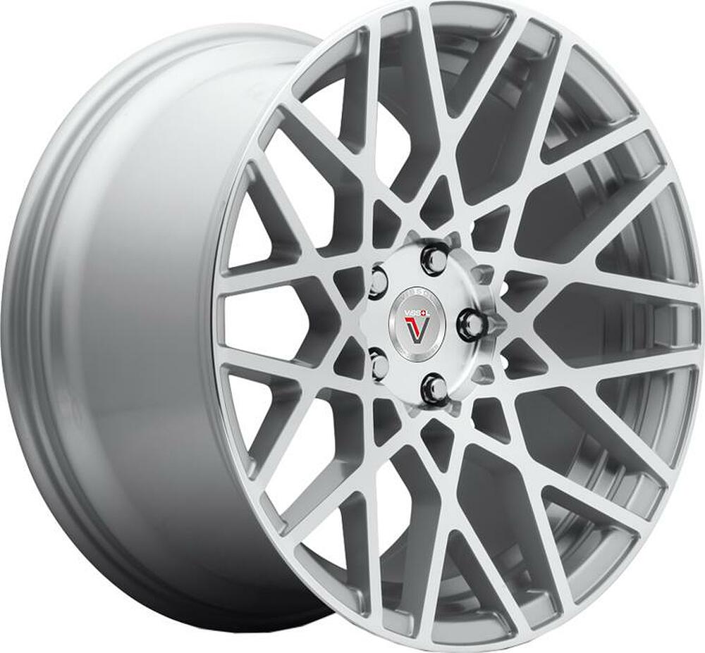 Vissol F-677 8.5x18 5x100 ET 45 Dia 57.1 silver-polished