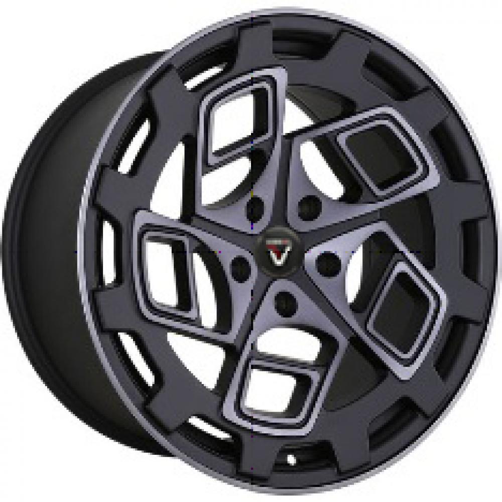 Vissol F-909 9.5x18 5x100 ET 25 Dia 57.1 matte_silver_machine_face