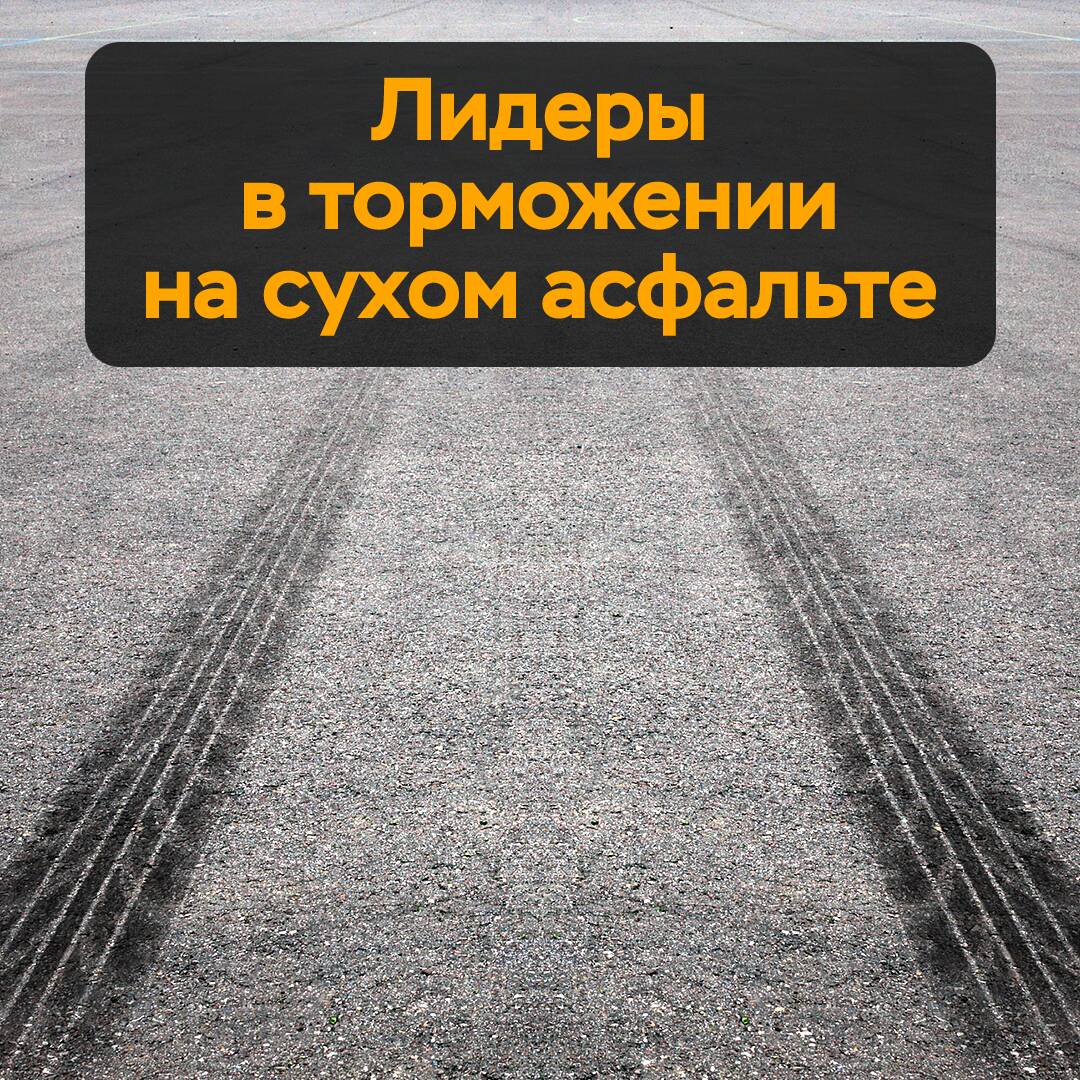 Лидеры в торможении на сухом асфалье