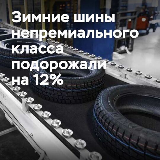 Зимние шины непремиального класса подорожали на 12%